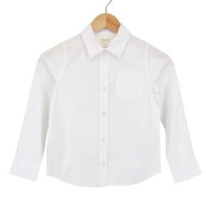 NWT J.Crew Crewcuts Girls' Cotton Blend Button Up White Shirt Size 8
